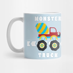 Vector illustration of monster truck with cartoon style Mug